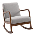 Fauteuil à bascule moderne gris avec base en bois massif