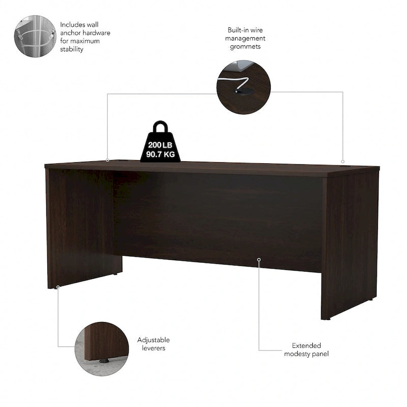 Bureau 72W Studio C avec huche et tiroirs de Bush Business Furniture
