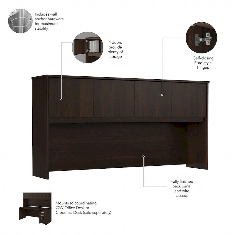Bureau 72W Studio C avec huche et tiroirs de Bush Business Furniture