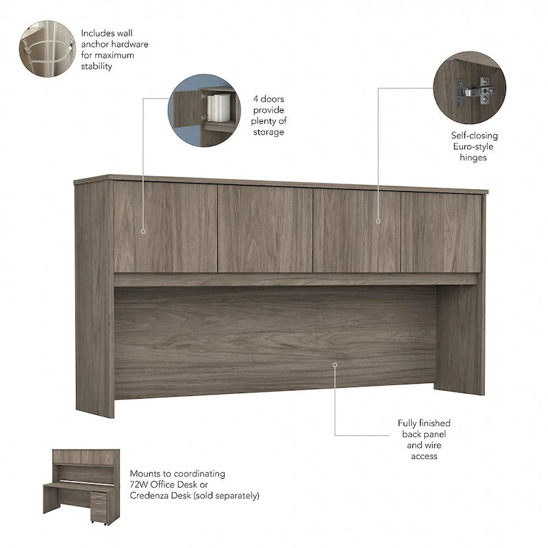 Bureau 72W Studio C avec huche et tiroirs de Bush Business Furniture