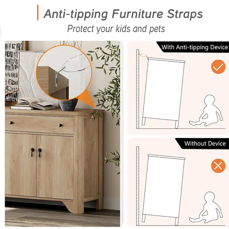 Meuble TV de style ferme, adapté aux téléviseurs de 65 pouces.