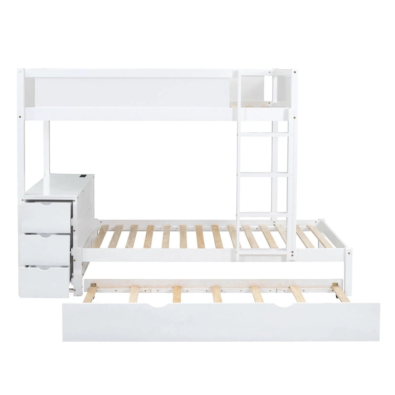 Lit superposé avec cadre de lit simple et espace de rangement