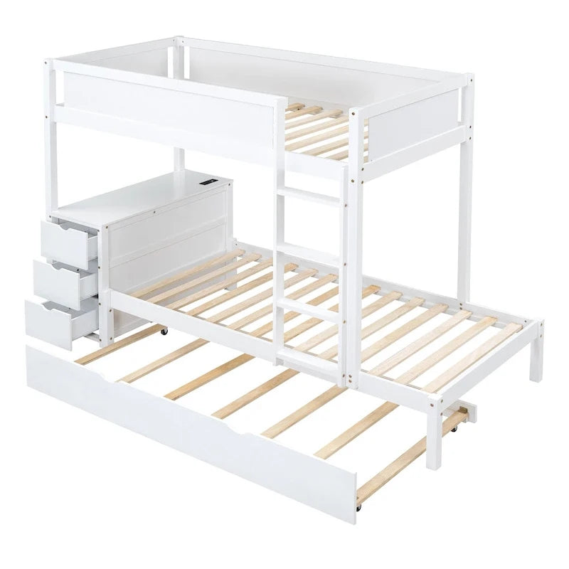 Lit superposé avec cadre de lit simple et espace de rangement