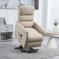 Fauteuil inclinable électrique à hauteur réglable pour personnes âgées, revêtu de tissu.