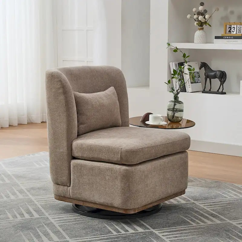 Fauteuil de bureau et de détente large en chenille