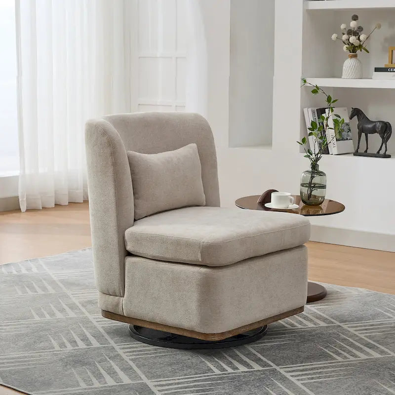 Fauteuil de bureau et de détente large en chenille