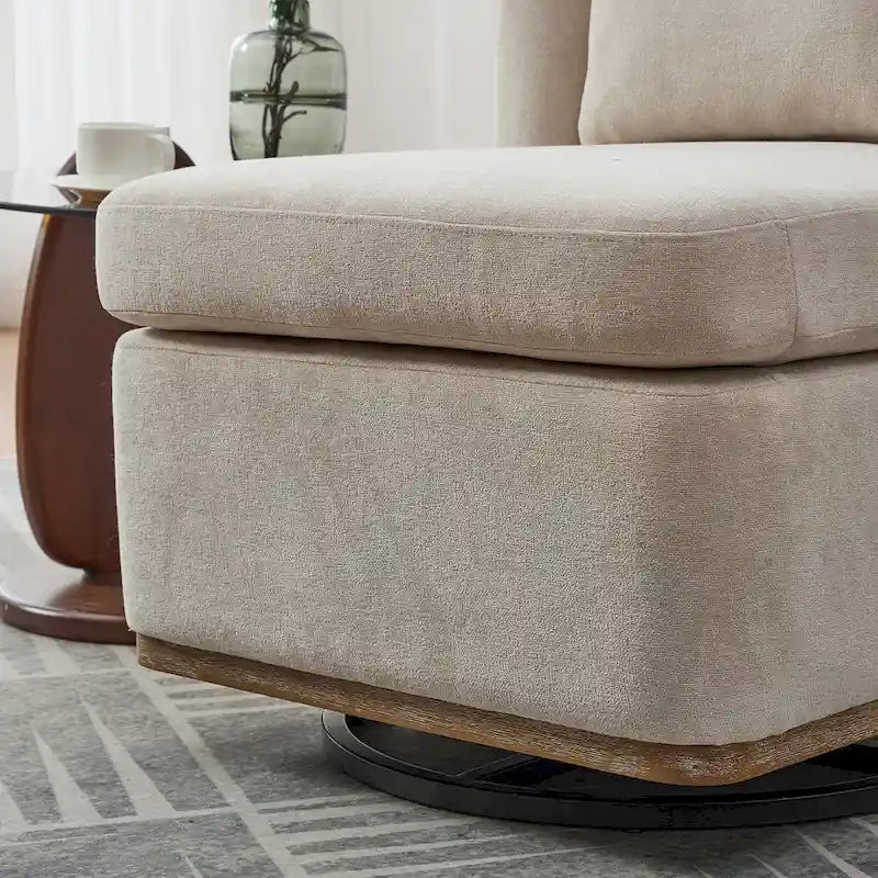 Fauteuil de bureau et de détente large en chenille
