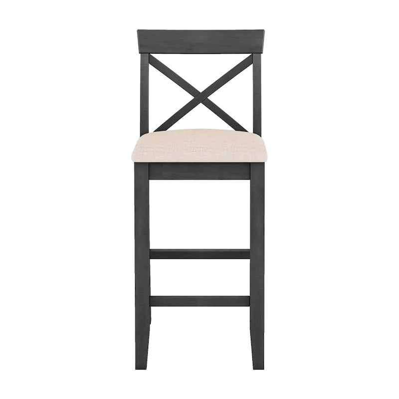 Ensemble de salle à manger 3 pièces style ferme avec table rectangulaire et 2 chaises