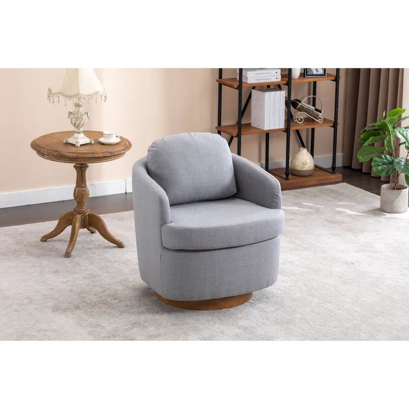 Chaise pivotante rembourrée bleu clair de style moderne