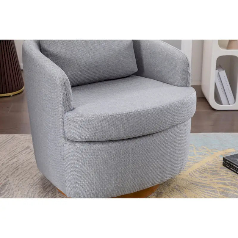 Chaise pivotante rembourrée bleu clair de style moderne
