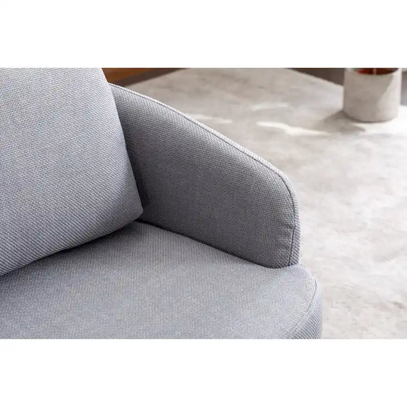 Chaise pivotante rembourrée bleu clair de style moderne