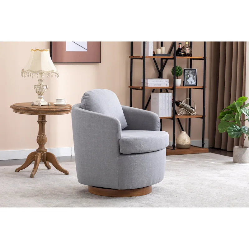 Chaise pivotante rembourrée bleu clair de style moderne