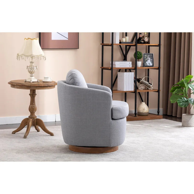 Chaise pivotante rembourrée bleu clair de style moderne