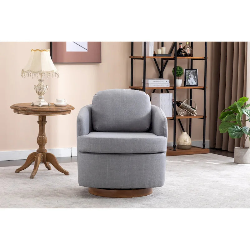 Chaise pivotante rembourrée bleu clair de style moderne