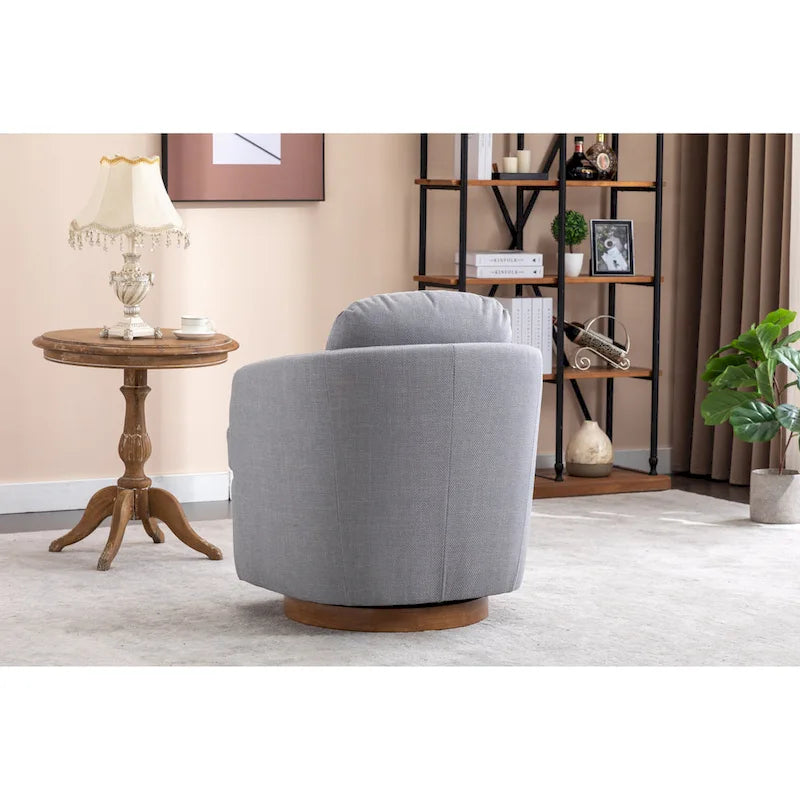 Chaise pivotante rembourrée bleu clair de style moderne