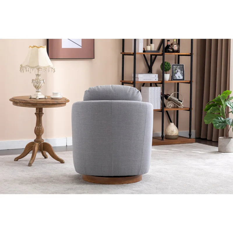 Chaise pivotante rembourrée bleu clair de style moderne