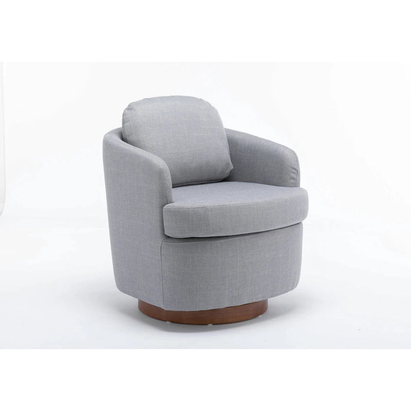 Chaise pivotante rembourrée bleu clair de style moderne