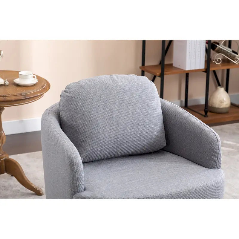 Chaise pivotante rembourrée bleu clair de style moderne