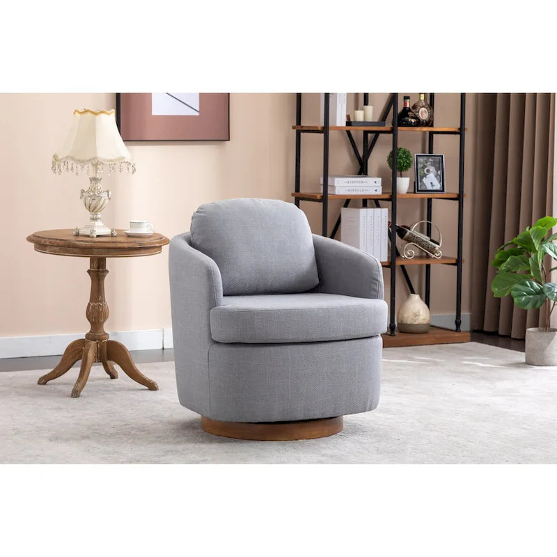 Chaise pivotante rembourrée bleu clair de style moderne