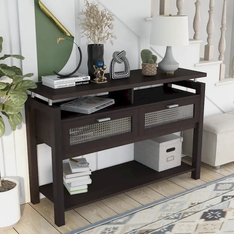 Table basse de 119 cm à 2 étagères Posa Modern Espresso par Furniture of America