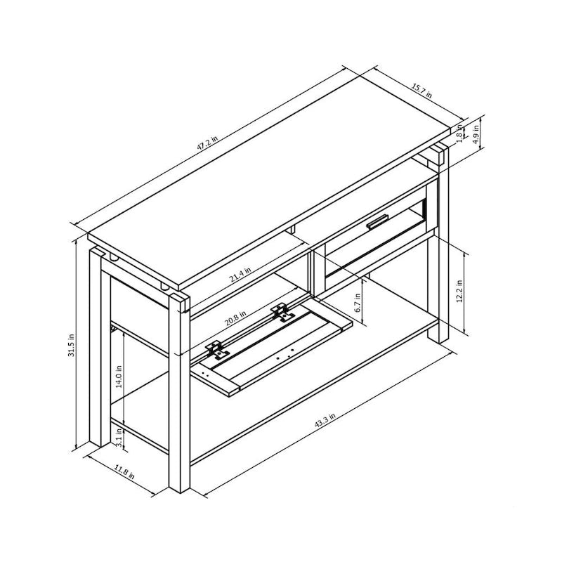 Table basse de 119 cm à 2 étagères Posa Modern Espresso par Furniture of America