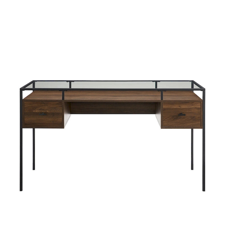 Bureau de travail Middlebrook de 56 pouces avec plateau en verre