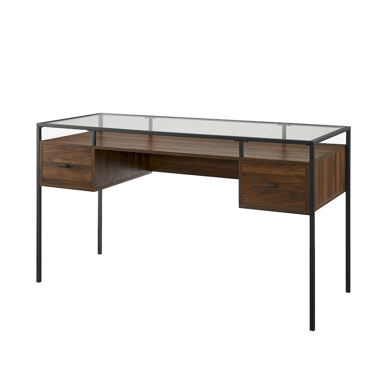 Bureau de travail Middlebrook de 56 pouces avec plateau en verre