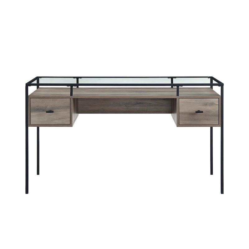 Bureau de travail Middlebrook de 56 pouces avec plateau en verre