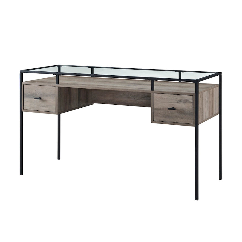 Bureau de travail Middlebrook de 56 pouces avec plateau en verre