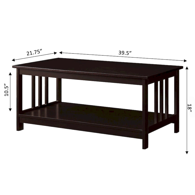 Table Basse Mission avec Étagère Convenience Concepts