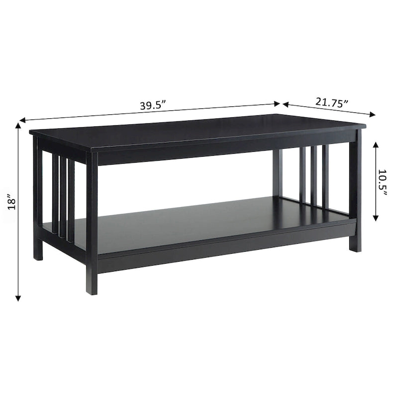 Table Basse Mission avec Étagère Convenience Concepts
