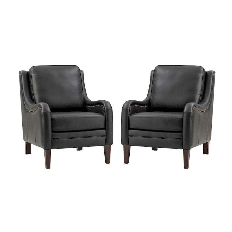 Ensemble de fauteuils de salon confortables (deux pièces), pieds de chaise en bois massif