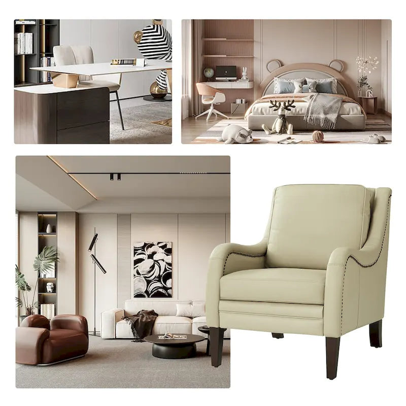 Ensemble de fauteuils de salon confortables (deux pièces), pieds de chaise en bois massif
