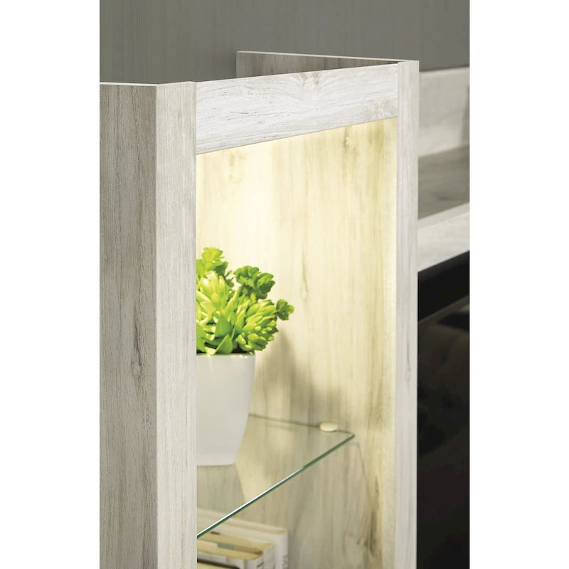 Meuble de divertissement quatre pièces blanc avec cheminée électrique