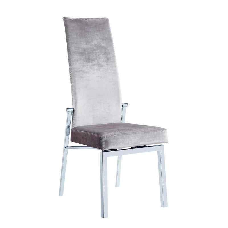 Ensemble de salle à manger cinq pièces avec chaises à dossier électrique grises