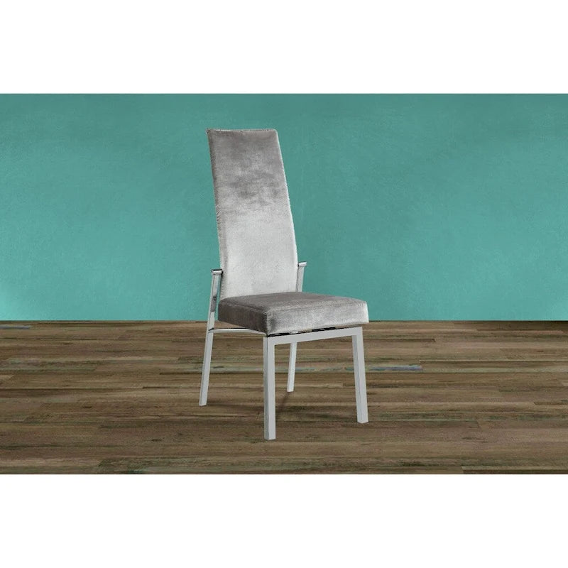 Ensemble de salle à manger cinq pièces avec chaises à dossier électrique grises