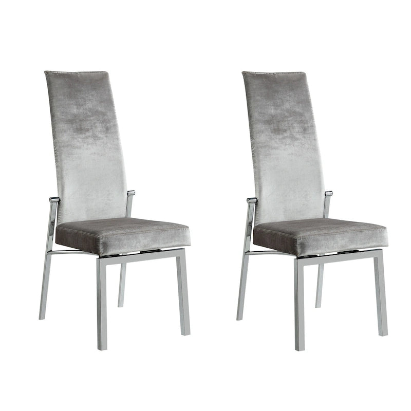 Ensemble de salle à manger cinq pièces avec chaises à dossier électrique grises