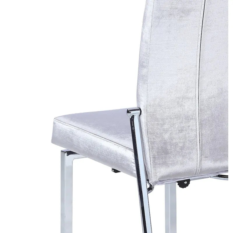 Ensemble de salle à manger cinq pièces avec chaises à dossier électrique grises