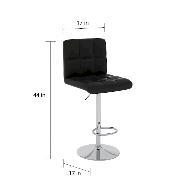 Tabourets de bar réglables chromés et rembourrés