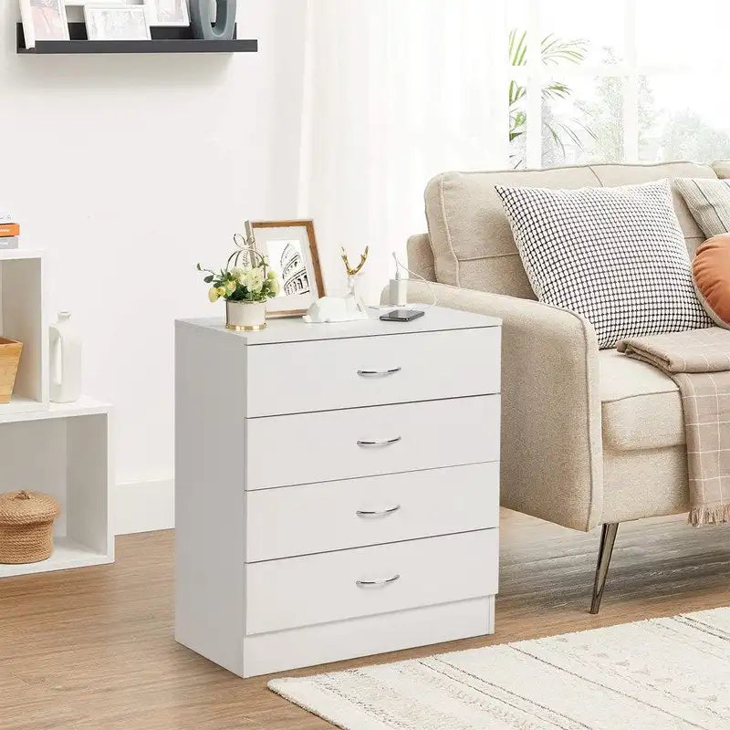 Commode de chevet à 4 tiroirs avec USB