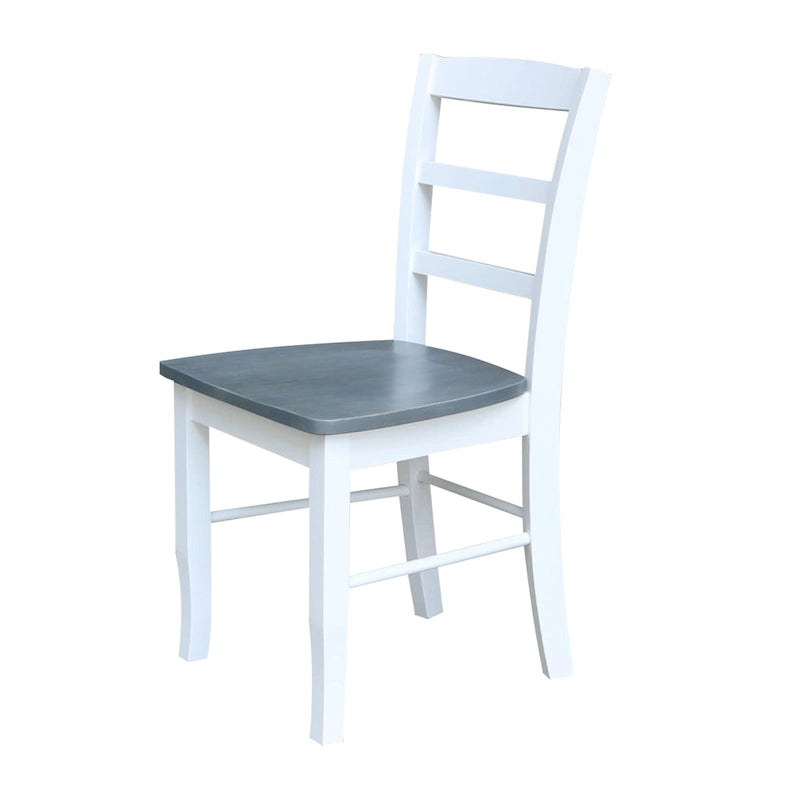 Table à manger ronde en bois massif avec 4 chaises à dossier ajouré
