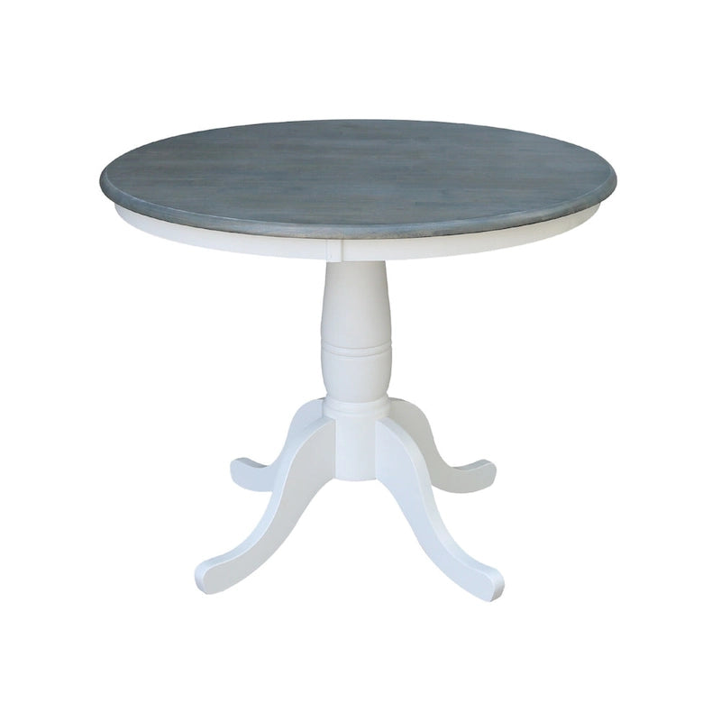 Table à manger ronde en bois massif avec 4 chaises à dossier ajouré