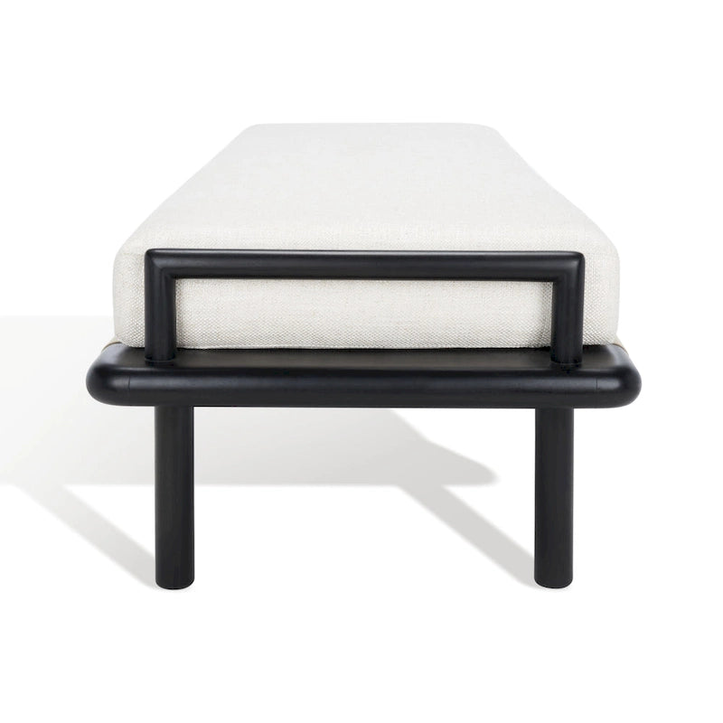 Banc rembourré en teck Grizelda SAFAVIEH Couture - 70 po L x 26 po P x 19 po H - 70Lx26Px19H