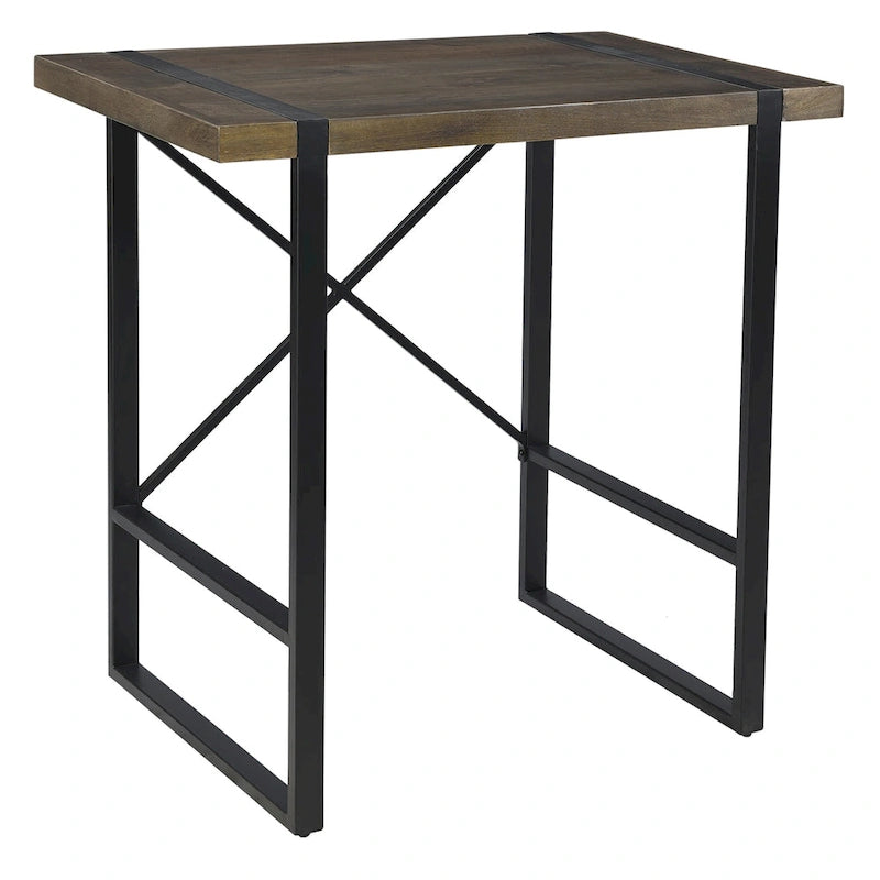 Bureau debout en bois de manguier et métal
