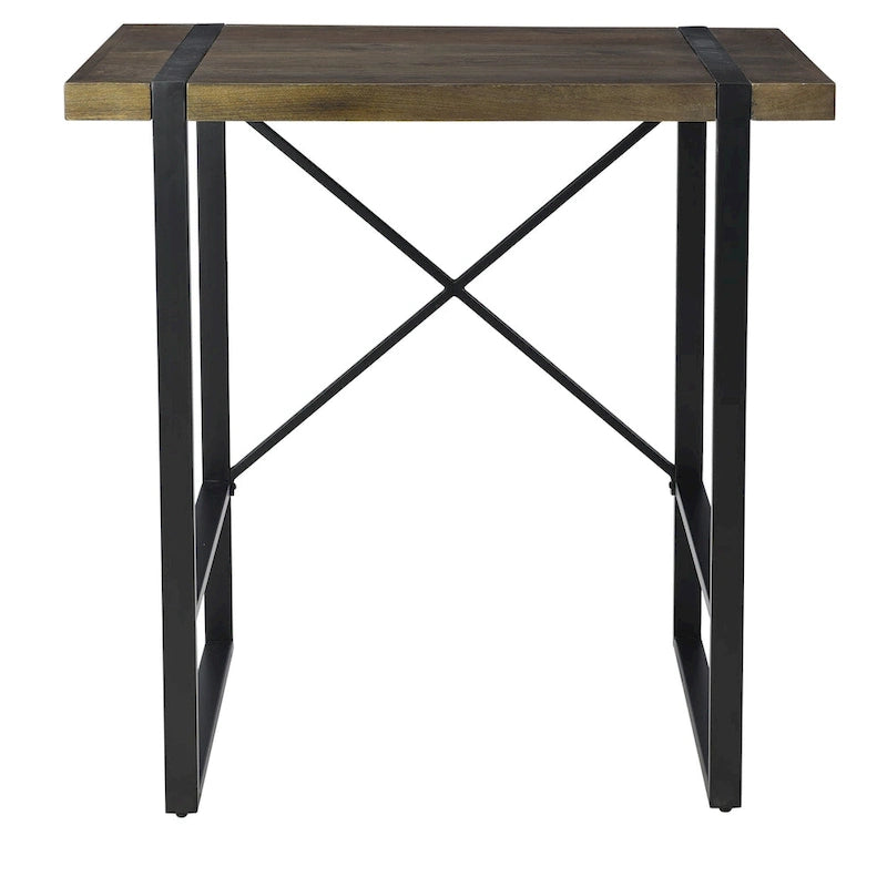 Bureau debout en bois de manguier et métal