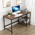 Bureau d'ordinateur avec étagères de rangement