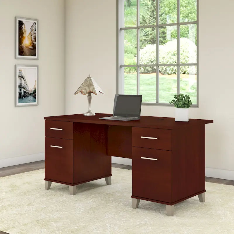 Bureau informatique avec tiroirs