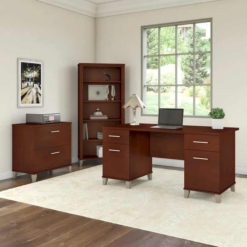 Bureau informatique avec tiroirs
