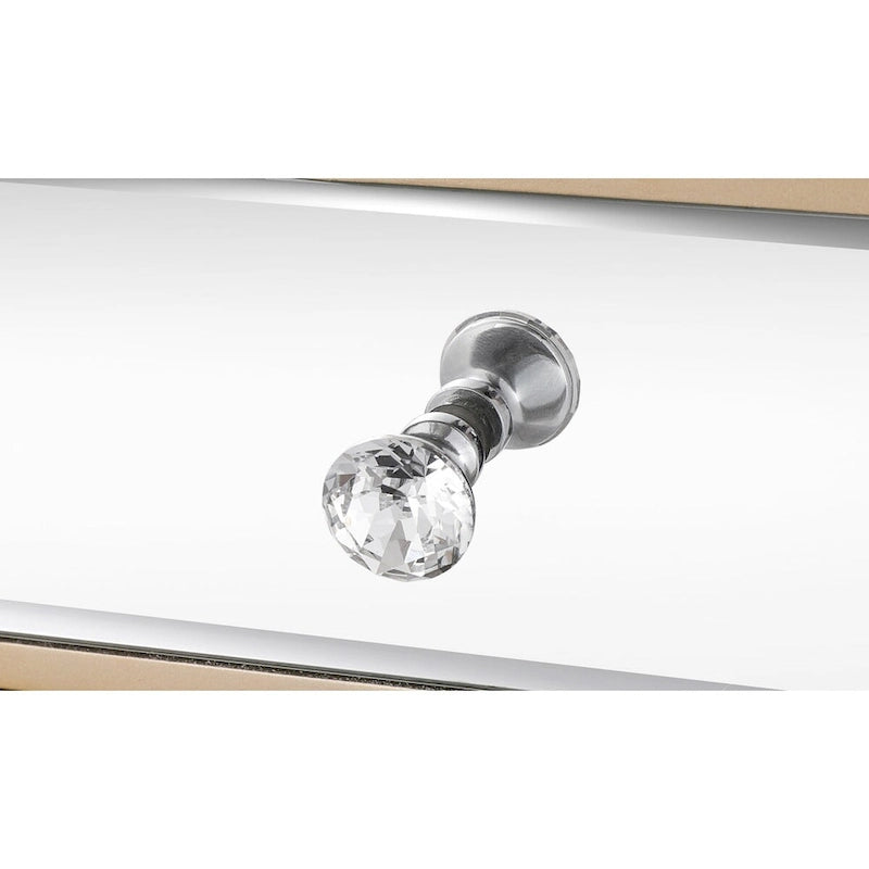 Hotte de cuisinière à trois tiroirs avec miroir couleur champagne, table de chevet multifonctionnelle