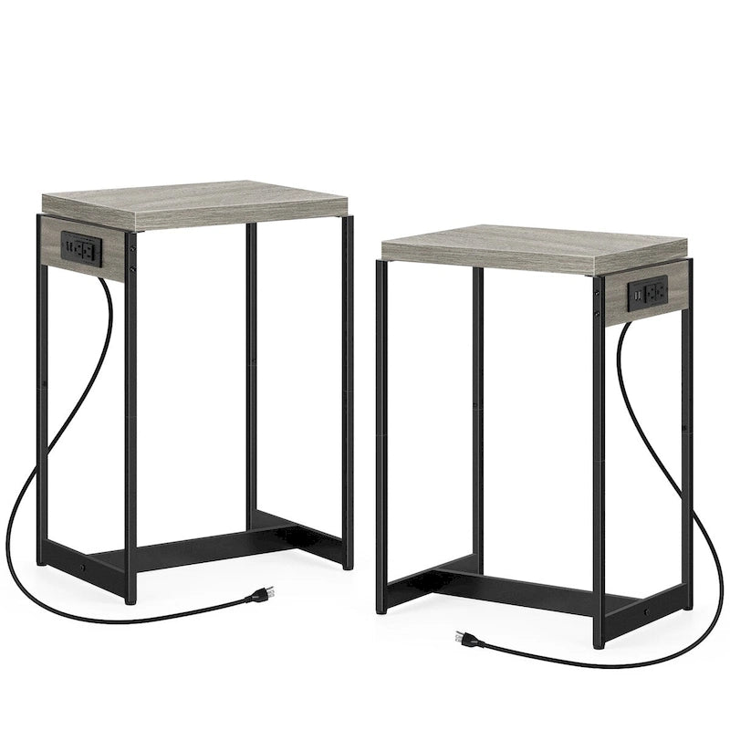 Ensemble de tables de chevet avec station de recharge